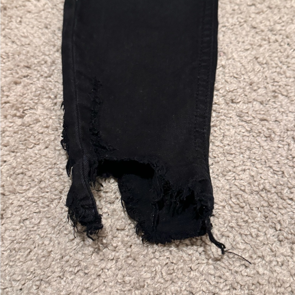 Topshop black frayed skinny jeans - Picture 7 of 7